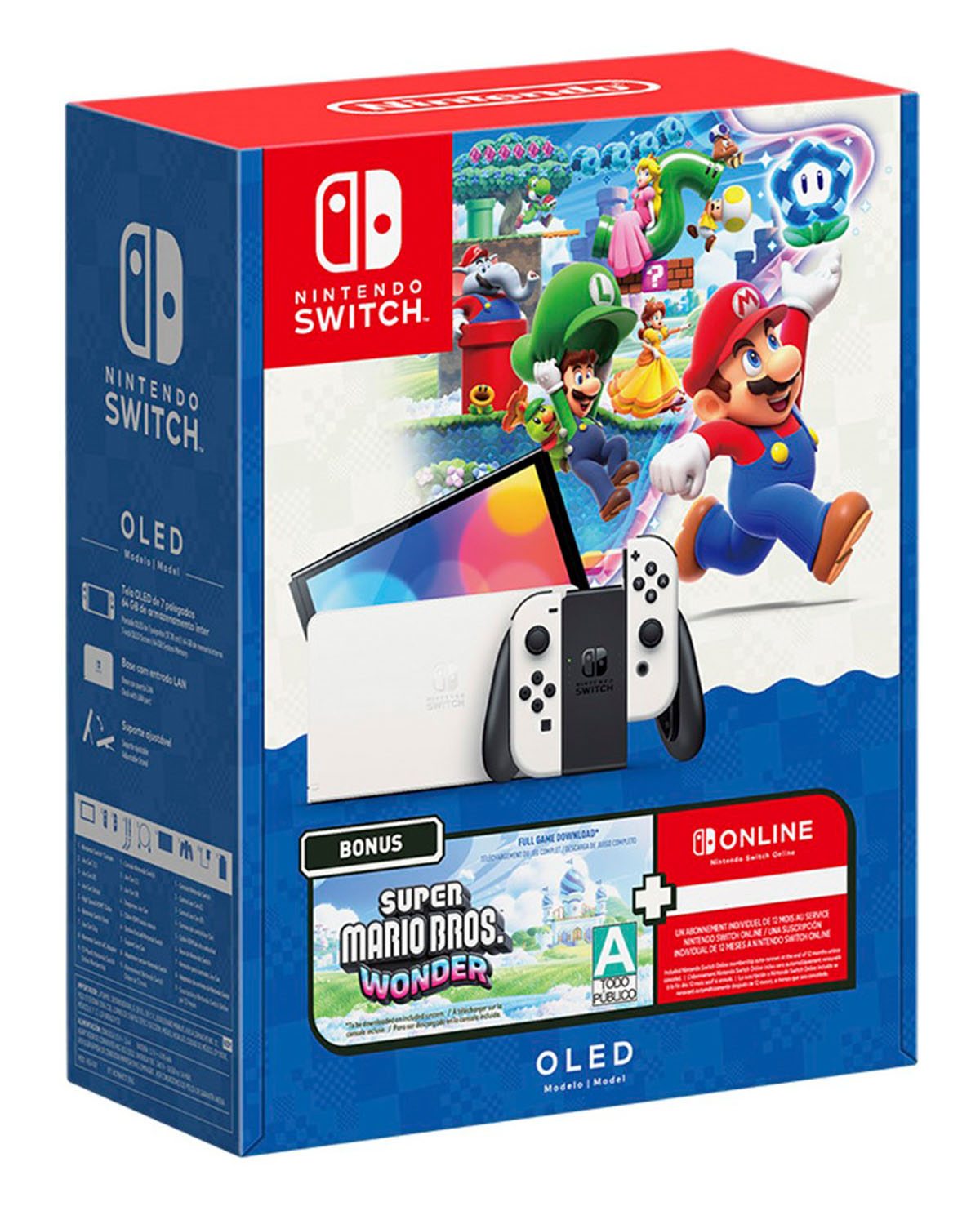 Nintendo Switch OLED White + Mario Wonder